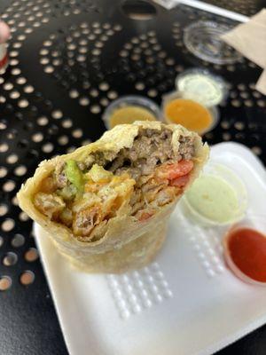 Inside the Cali Jr. Monster Burrito