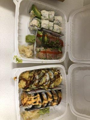 Badly disappointing cut sushi didn't even name which rolls were which