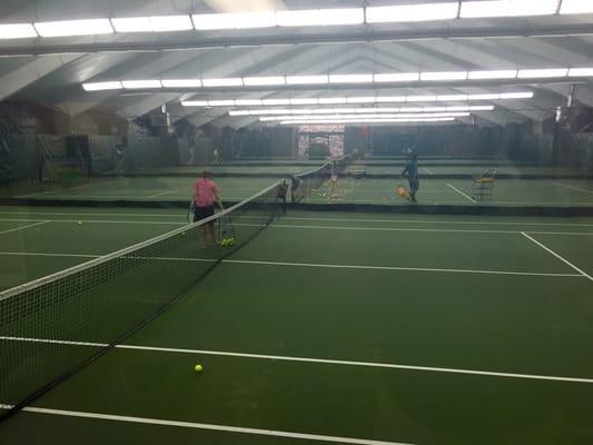 Indoor courts view from lounge area