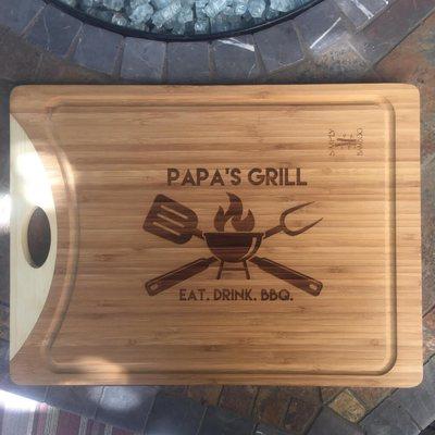 Laser engraved custom cutting board