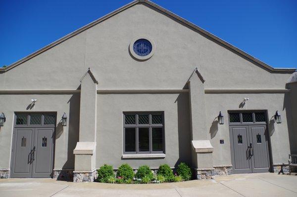 Grace Hall is located at the back of the church and houses our fellowship halls, kitchen, and choir room.