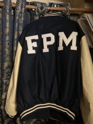 wool and leather club jacket designed by FPM