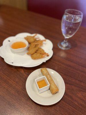 Fried shrimp & spring roll