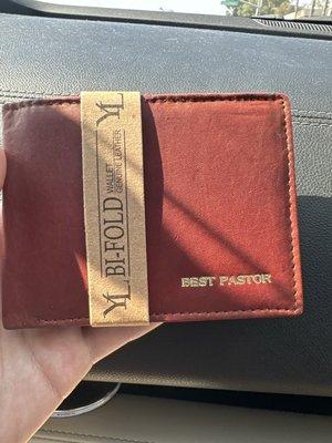 Engraved wallet for my pastor