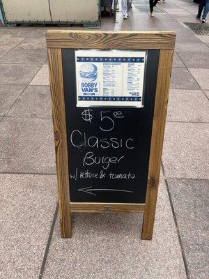 $5 classic burger every Monday & Friday!