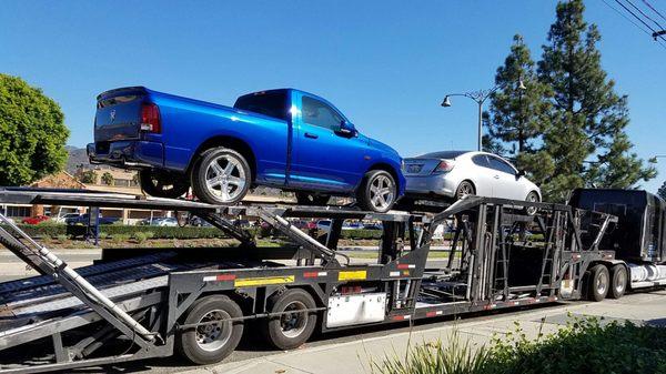 That's our car being transported to us. Thank you Jason and West Coast Mail Stop.