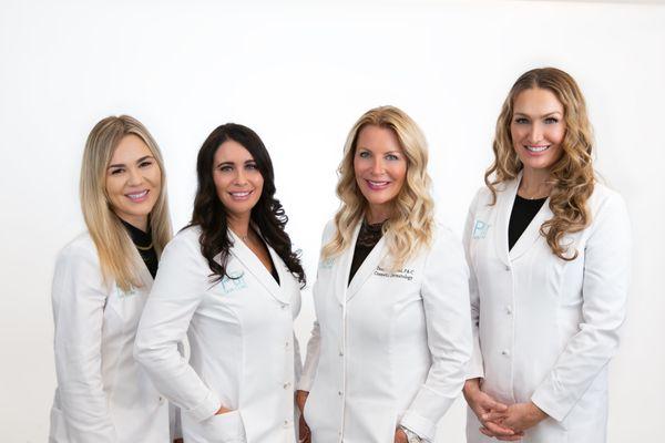 Our Pūr medical providers: Kristina Biggs, MSN, APRN, FNP-C, Dr. Kaitlin Brasier, DNP, Denice Schwind, PA-C and Michelle Lydston, PA-C, MPAS