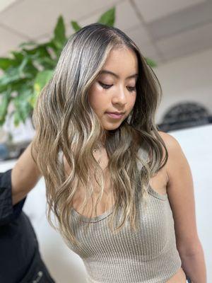 Ash blonde balayage