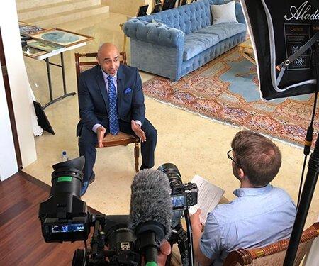 Defense Lawyer Rajan Joshi being interviewed by CNN.