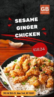 Crafted with care by our talented chefs, our Sesame Ginger Chicken is a testament to our commitment to quality and flavor