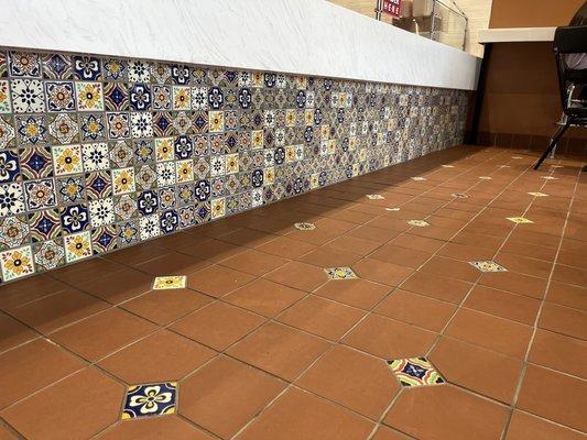 Tile work at the ordering station