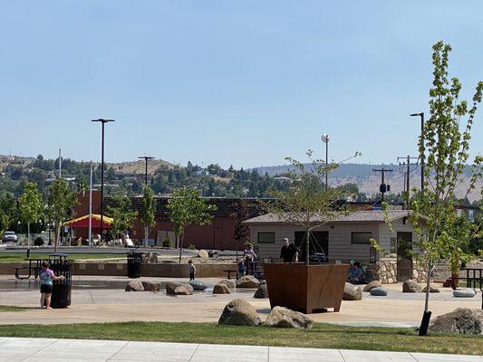 Updated park directly across from the outdoor seating.