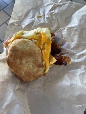 A messed up bacon egg and cheese. Y'all just slapped it together