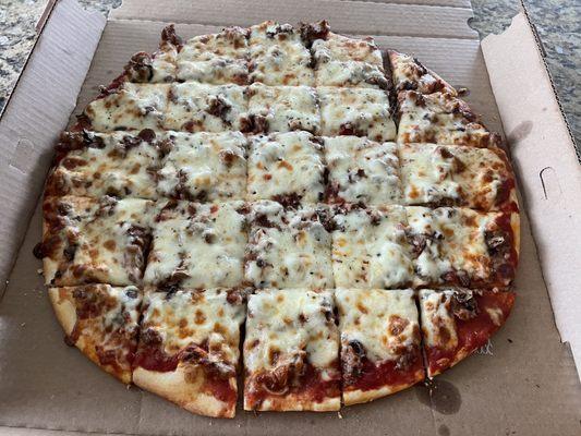 16" Cheese Pizza with sausage and mushroom