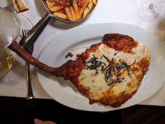 Pork chop Stefano - special; bolognese sauce