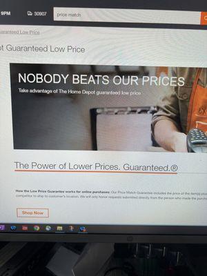 Example of Home Depot Guarantee that will not honor.