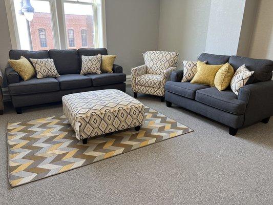 Right accent chair with the right rug, and you have the perfect set up!