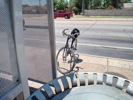 Again, my bike at bus stop.