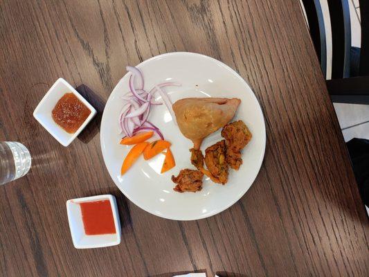 Samosas and pakoras