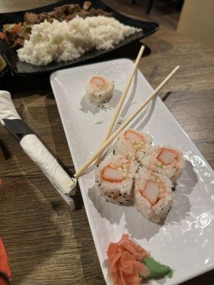 California roll sushi made special with soy paper