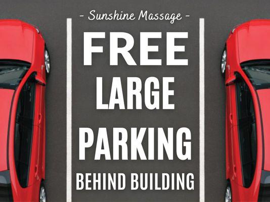 Free Large Parking Behind the Building