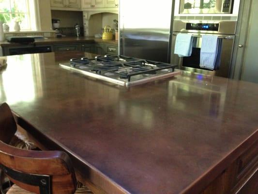 Custom copper island counter top