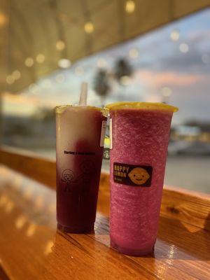 Dragonfruit Lemon Slushie, Dragonfruit Yakult Smoothie