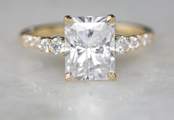 Radiant Moissanite Stunning engagement ring