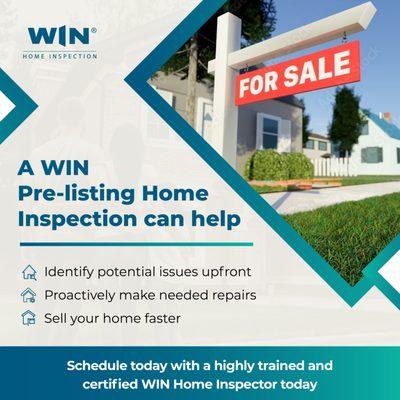 WIN Pre-Listing Inspections can help you sell your home faster!