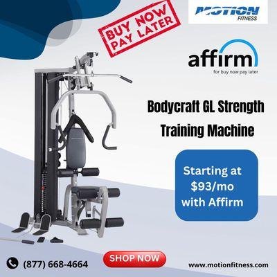 Take your fitness to the next level with the Bodycraft GL Strength Training Machine! Starting at just $93/month with Affirm.