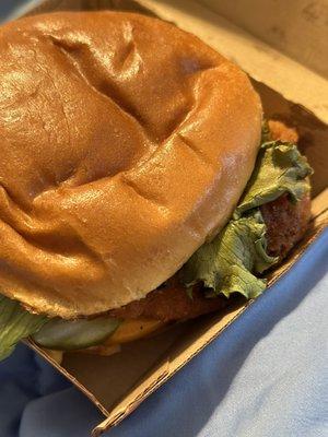 Crispy Breaded Chicken Sandwich (came with a bun, even though I ordered it with lettuce bun)