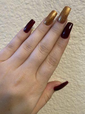 Fall Nail colors: #4 and 24 Karat