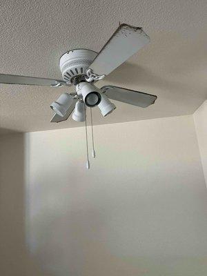 Grimy ceiling fan - before