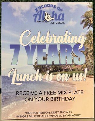 Bday special: free mix plate on your birthday