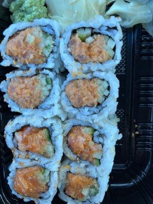 Sushi Choice of 2 Rolls spicy tuna and spicy salmon