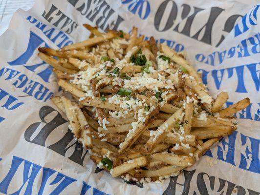 Greek fries with feta, lemon, and dill