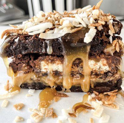 Samoa inspired layered Brownie