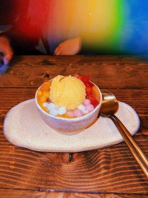 A5. Strawberry Mango Juice Sago with Mango Ice Cream with Rice Ball