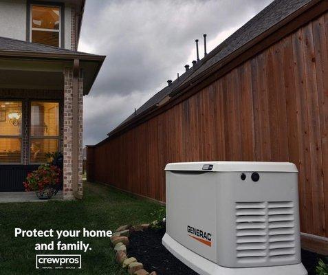 Did you know CrewPros can install a Generac Generator at your home? With the power of a Generac Generator, you will never wor...