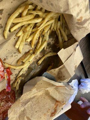 Heart attack, anyone? A order of fries comes with a half pint of oil! Enjoy!