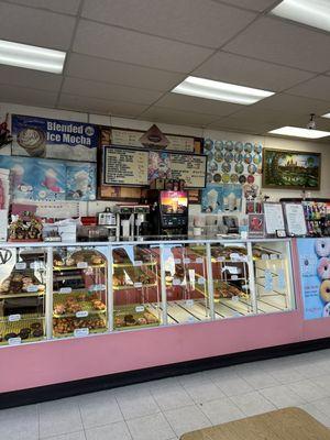 Inside donut display