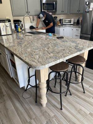 Our new bigger countertop (and floors)