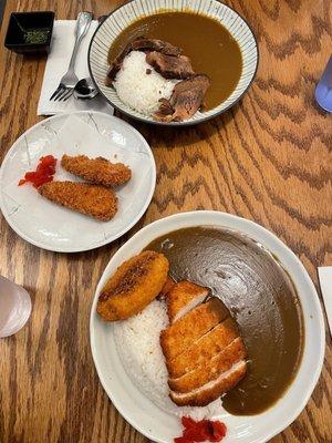 Brisket Curry (top) & Chicken Katsu Curry (bottom)