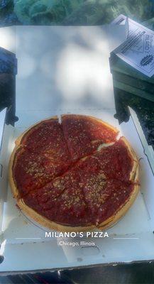 Chicago style deep dish cheese pizza