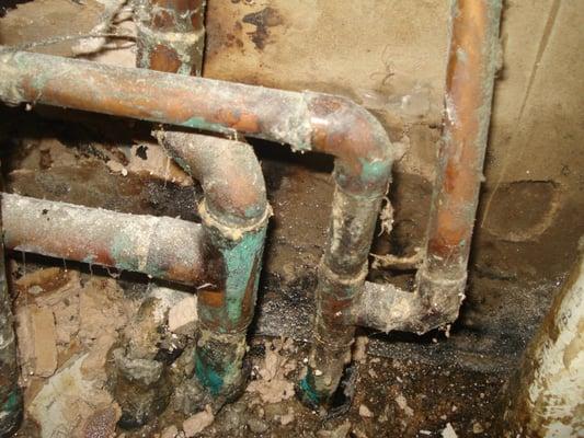 Copper pipes from yesteryear