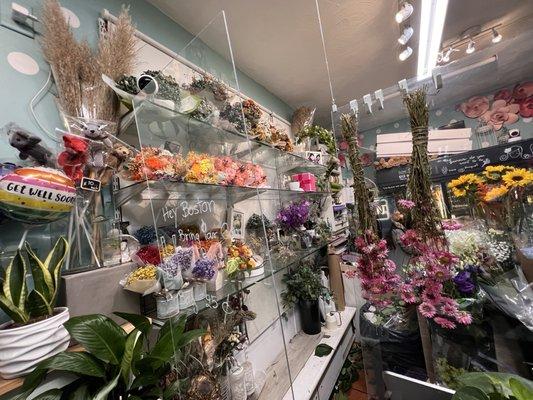 Interior of the shop! Very small, but full of vibrant and fresh flowers