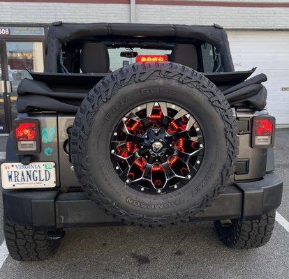 Rear wheel brake light installation