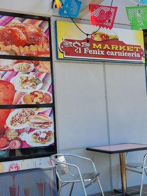 Nice shaded patio outside thus little gem of a Mexican market.