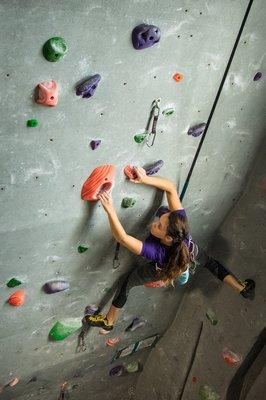 True Blue Autobelays allow climbers to train on our high walls without the need for a partner!