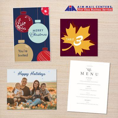 As your go-to holiday print shop, we can print party invites, dinner menus and more. Make the holiday season extra special this year.